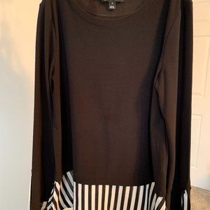 Women's INC Black & white top with flair sleeves-size M